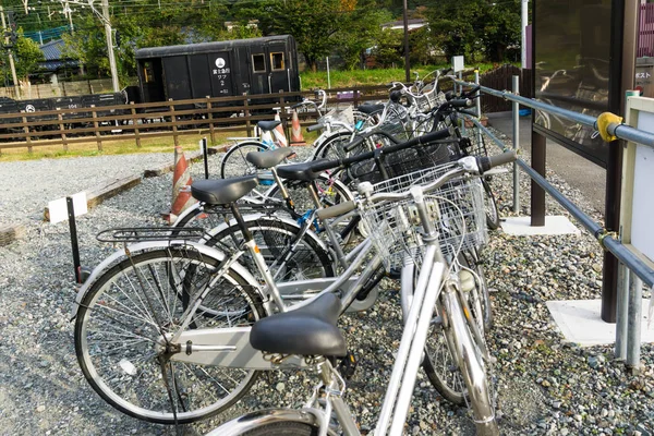 Zatłoczony Parking Bicyles Stacji Kolejowej Shinoyoshida Japonia — Zdjęcie stockowe