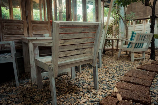 Mesa Terraço Para Café Manhã Vintage Coffee Shop — Fotografia de Stock