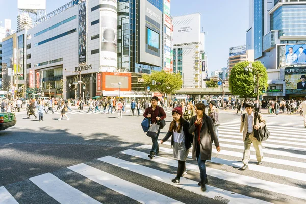 Tokio Japón Octubre 2016 Caminata Personas Identificadas Shibuya Crossing Tokio — Foto de Stock