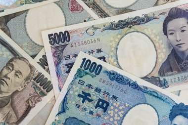 1000 and 5000 Japanese currency notes background clipart