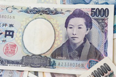 1000 ve 5000 Japon para birimi Not arka planı