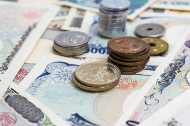 Japonya 1000 5000 10000 banknot ve madeni para
