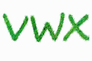 Yeşil doğa gerçek grasss v w x yazı tipi.