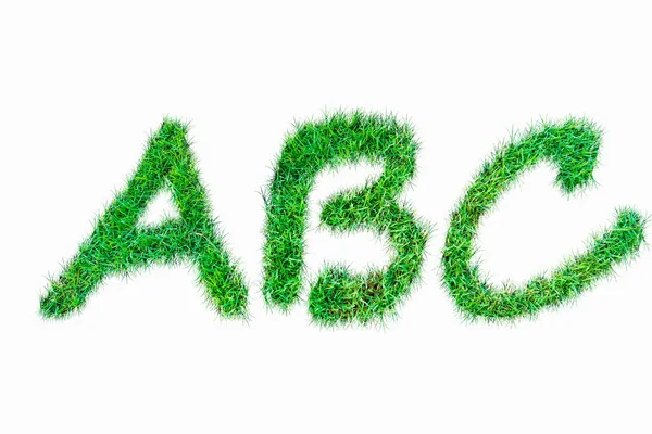 Yeşil doğa gerçek grasss abc yazı tipi. — Stok fotoğraf