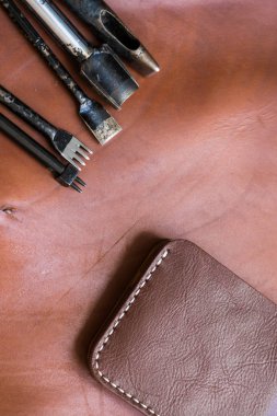 M-cüzdan DIY araçları için aracını kullanarak ile hakiki deri el sanatları nesne