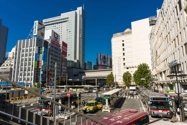 Tokio Japón Octubre 2016 Shibuya Distrito Comercial Que Rodea Estación — Foto de Stock