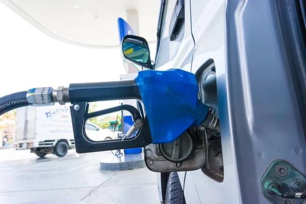 Car Refueling Petrol Station Close Fuel Pump Gasoline — Stock Photo, Image