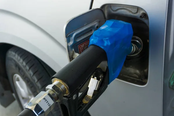 Car Refueling Petrol Station Close Fuel Pump Gasoline — Stock Photo, Image