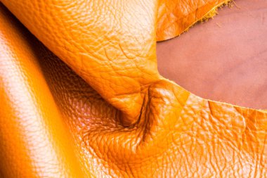 İnek derisi deri arka plan işçilik için el yapımı iş kahverengi renk