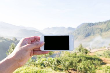 El almak manzara seyahat fotoğraf Dağı'nda Smartphone