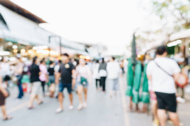 Bulanık Chatuchak veya Jatujak hafta sonu Pazar bu Bangkok, Tayland en büyük Pazarı'nın