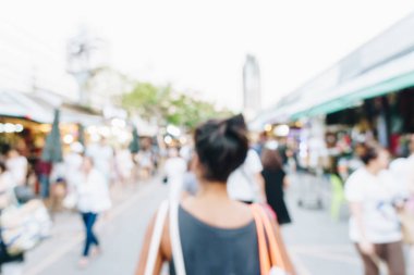 Bulanık Chatuchak veya Jatujak hafta sonu Pazar bu Bangkok, Tayland en büyük Pazarı'nın