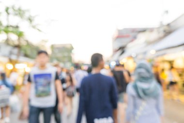 Bulanık Chatuchak veya Jatujak hafta sonu Pazar bu Bangkok, Tayland en büyük Pazarı'nın