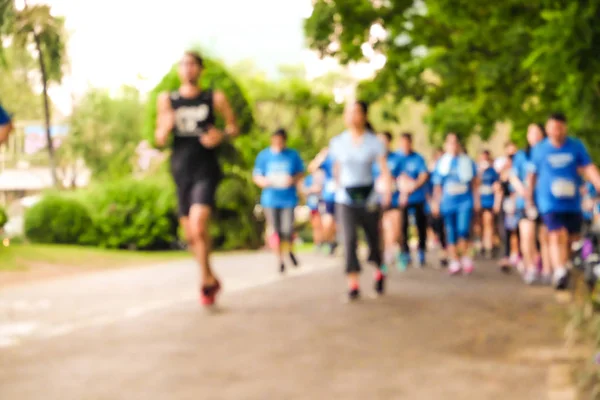 Wazige Mensen Met Marathon Snelheid Abstract Marathonlopers — Stockfoto