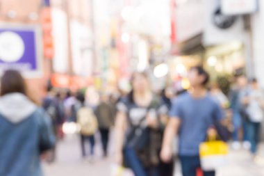 Bulanık kalabalık yürüyüş Shibuya iş sokak, Japonya Japon halkı