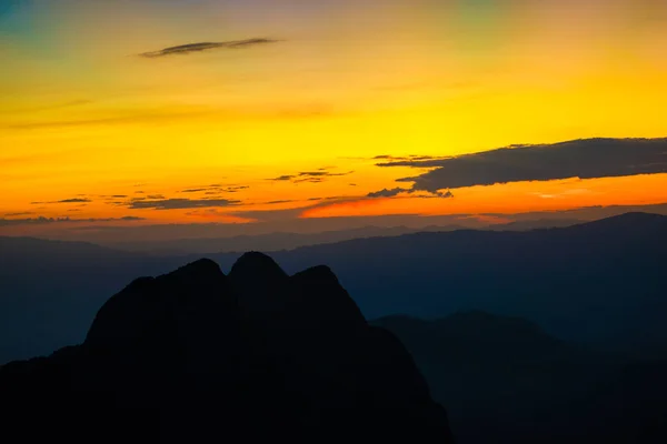 Natural Sunset Peak Mountain Colorful Sky — Stock Photo, Image