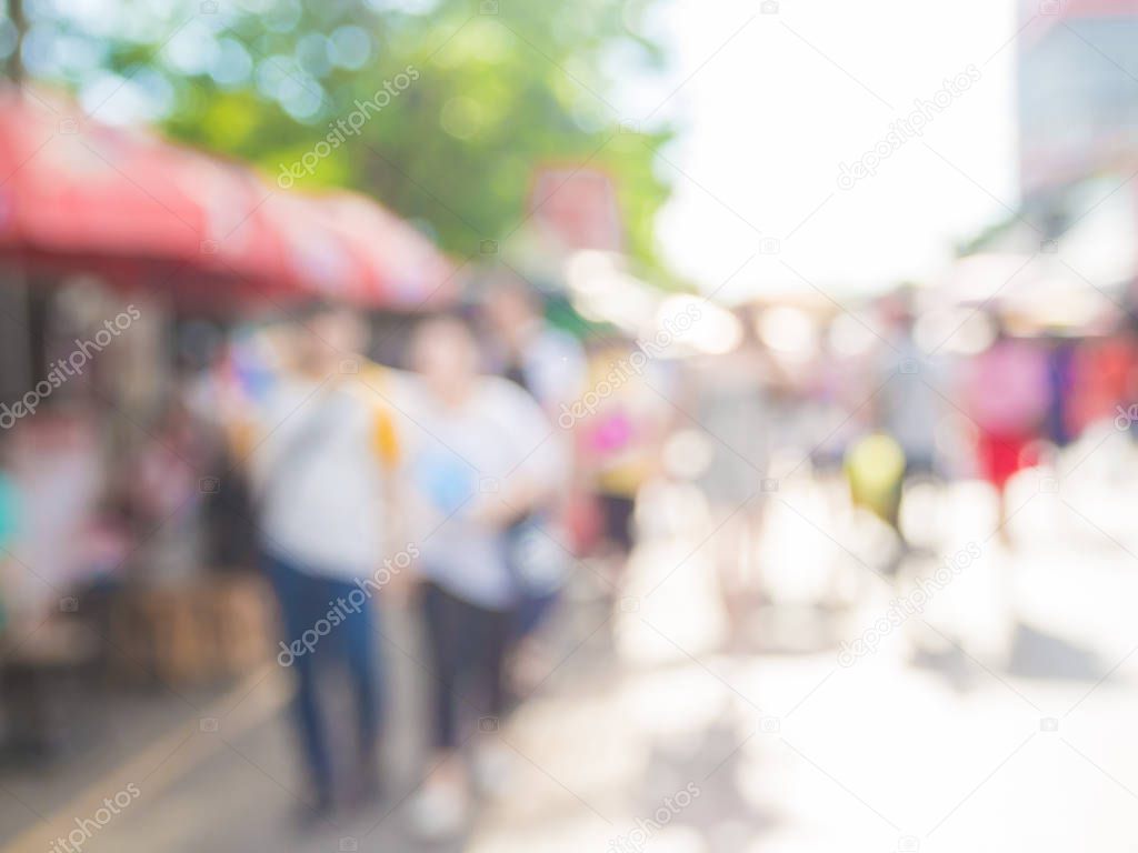 Abstract blur tourist shopping in Chatuchak weekend market
