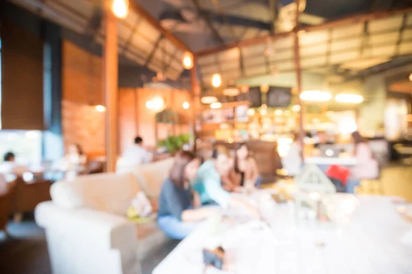 Blurred of cafe with vintage light in coffee shop. — Stock Photo, Image