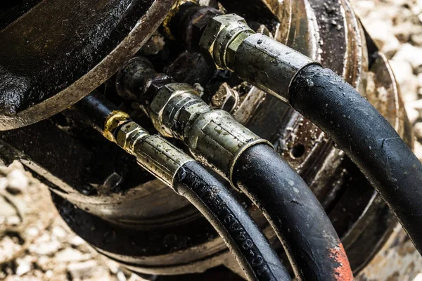 Hydraulické Tube Bender mechanismus detail — Stock fotografie