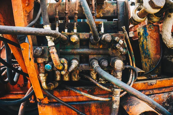 Hydraulické Tube Bender mechanismus detail — Stock fotografie