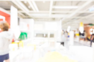 Soyut bulanık mobilya mağaza iç arka plan, mağaza kapalı