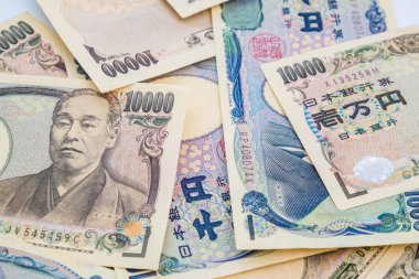Banknot Japon para birimi yen arka plan