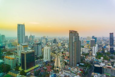 Bangkok manzarası modern ofis binaları, havadan görünümü