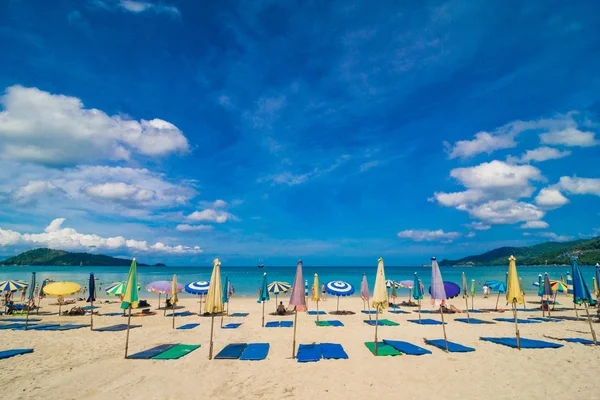 Sandalye Şemsiye Tropical Beach Palm Kum — Stok fotoğraf