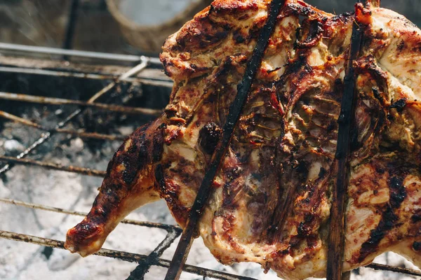 Kip Biefstuk Gegrild Voor Barbecue Voedsel — Stockfoto