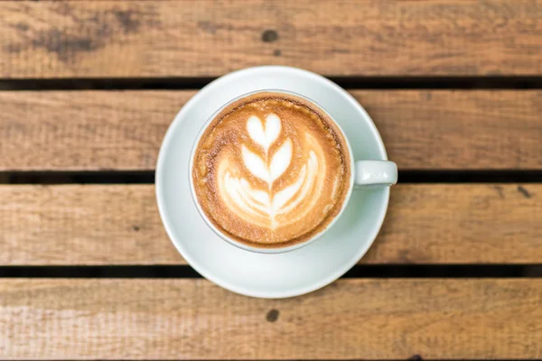 Felülnézete Tábla Élelmiszer Ital Koncepció Latte Art Kávé — Stock Fotó