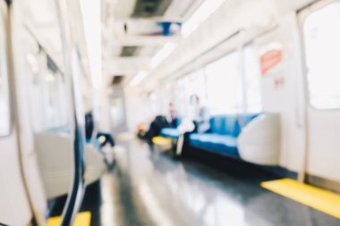 Jr demiryolu tren boş koltuk, seyahat conept içinde bulanık