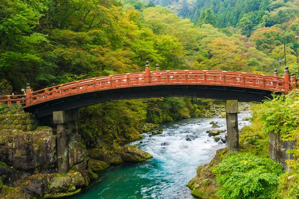 Shinkyo Mostek Czerwony Drewno Dziedzictwa Nikko Japonia — Zdjęcie stockowe