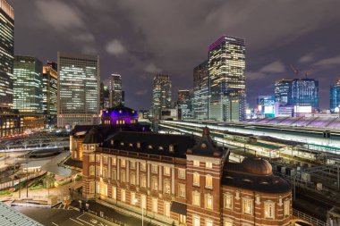 Tokyo tren istasyonu marunouchi iş distri gece