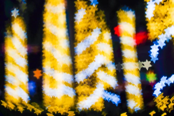 Barevné Vánoční Světelné Pozadí Abstraktní Znamení Bokeh — Stock fotografie