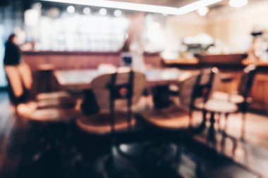 Vinatge coffee shop insanlarla arka plan bulanıklık