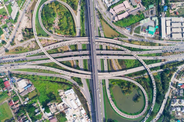 Traffic Roundabout Circle Road Aerial View Day Time — Stock Photo, Image