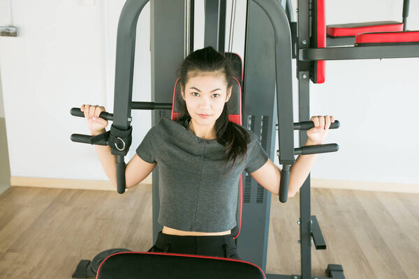 Women exercise in fitness room, Sport healthy women