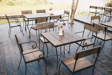 Klasik restoran dekorasyonu, lüks kafe, yiyecek ve içecek endüstrisi.