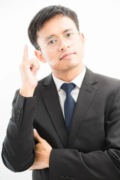 Bazı fikir düşünüyorum iş Asya adam gözlükleri — Stok fotoğraf