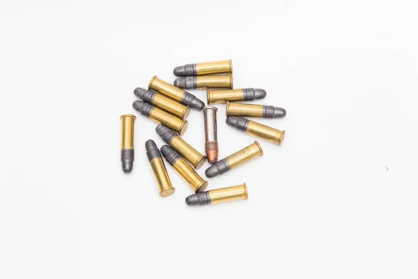 .22 bala de munición de calibre chaqueta de metal completo — Foto de Stock