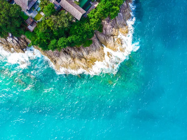 Aerial View Sea Island Beach Green Tree Phuket Thailand — Stock Photo, Image
