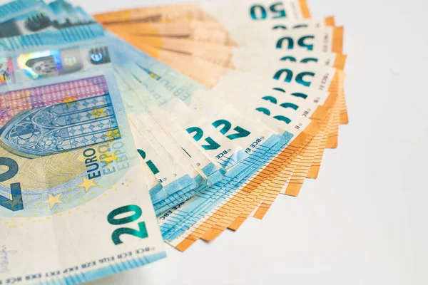 Euro Money Value Bundle White Background Finance Concept — Stock Photo, Image