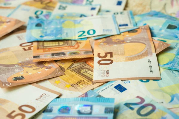 Euro money bill vaious value background, Business finance