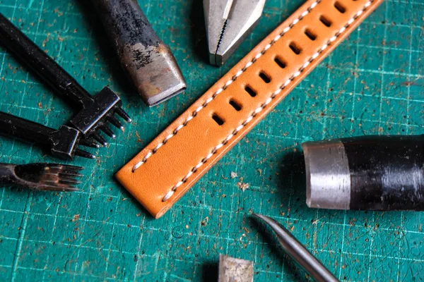 Genuine leather watch strap DIY craftsmanship object