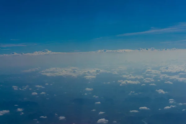 Natureza Céu Azul Lndscape Com Visão Nuvem Forma Avião — Fotografia de Stock