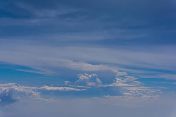 Natureza Céu Azul Lndscape Com Visão Nuvem Forma Avião — Fotografia de Stock
