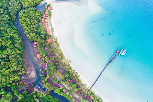 Luftaufnahme Meer Strand Türkis Wasser Naturlandschaft Koh Kood Thailand — Stockfoto