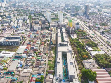 Modern şehir binası ve Tayland 'ın başkenti Bangkok.