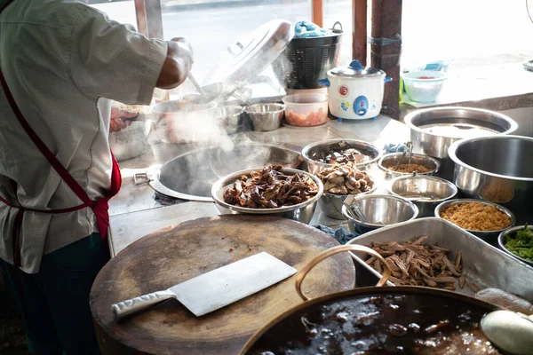 Entennudeln Mit Gewürzsuppe Thai Food Shop Asiatische Gourmet — Stockfoto