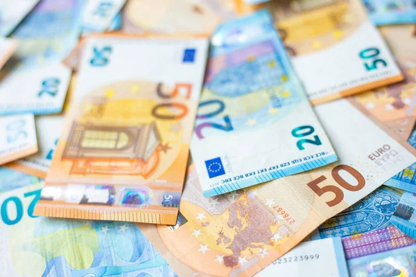 Euro money value 20 and 50 euro close up, Financial concept